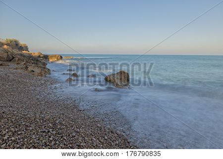 The Mediterranean sea on the coast of Vinaros Castellón