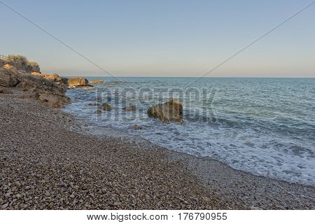 The Mediterranean sea on the coast of Vinaros Castellón