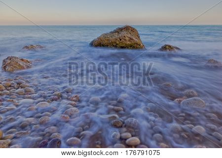 The Mediterranean sea on the coast of Vinaros Castellón