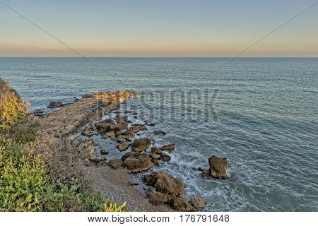 The Mediterranean sea on the coast of Vinaros Castellón