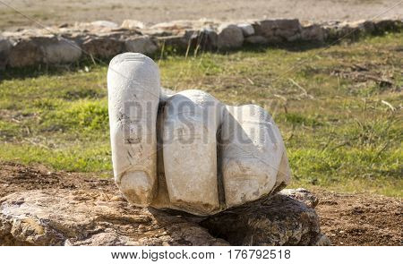 The ruins of the ancient citadel in Amman, Jordan