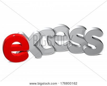 3 D Word Exceed over white background.