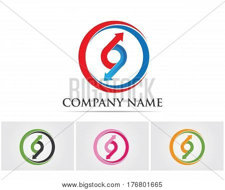 business logo flip symbol and template vector