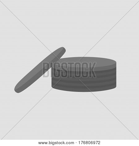stack of coins isolated on grey background