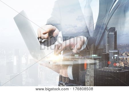Businesspeople Using Laptop