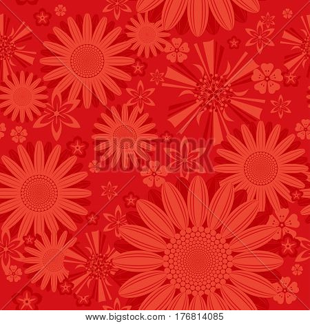 Seamless vintage flower pattern on background. Pattern for your design projects: banners, business cards, posters, textiles