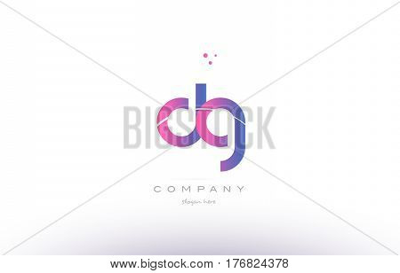 Dg D G  Pink Modern Creative Alphabet Letter Logo Icon Template