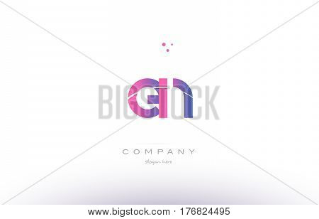 En E N  Pink Modern Creative Alphabet Letter Logo Icon Template