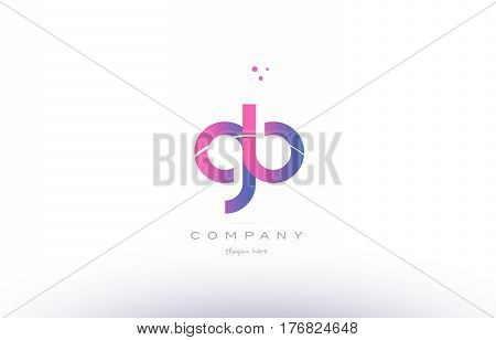 Gb G B  Pink Modern Creative Alphabet Letter Logo Icon Template
