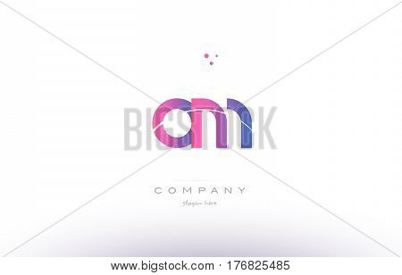 Om O M  Pink Modern Creative Alphabet Letter Logo Icon Template