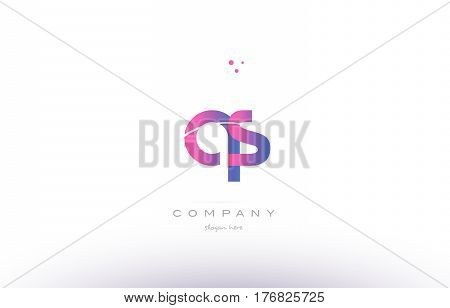 Qs Q S  Pink Modern Creative Alphabet Letter Logo Icon Template