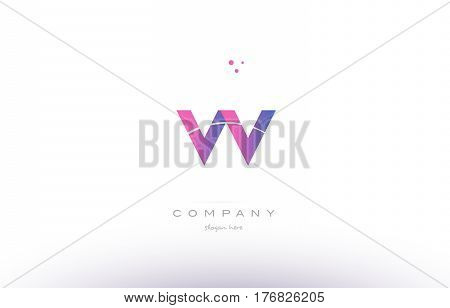 Vv V  Pink Modern Creative Alphabet Letter Logo Icon Template