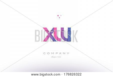 Xw X W  Pink Modern Creative Alphabet Letter Logo Icon Template