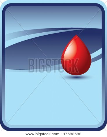 เลือดหยดบนพื้นหลังสีน้ำเงิน