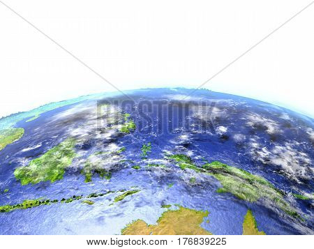 Papua On Realistic Model Of Earth