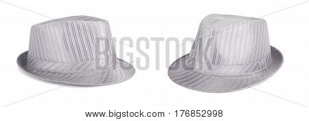 Silver Silk Hat For The Summer On An Isolated Background