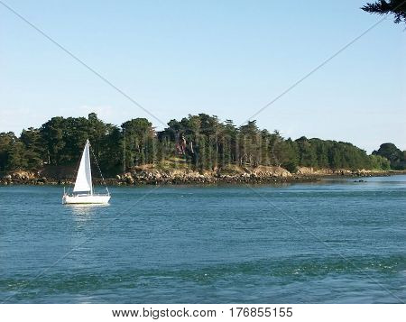 Island of haouat in the morbihan in brittany in france