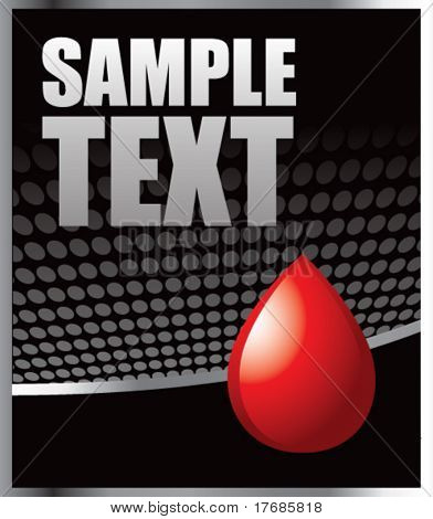 หยดเลือดบนแบนเนอร์สูงสีดำ