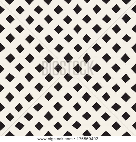 Hand Drawn Line Lattice. Abstract Freehand Background Design. Vector Seamless Black and White Pattern.