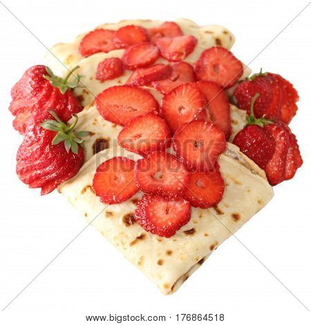 A pancake is a flat cake often thin and round prepared from a starch-based batter that may also contain eggs milk and butter and cooked on a hot surface such as a griddle or frying pan often with oil or butter.