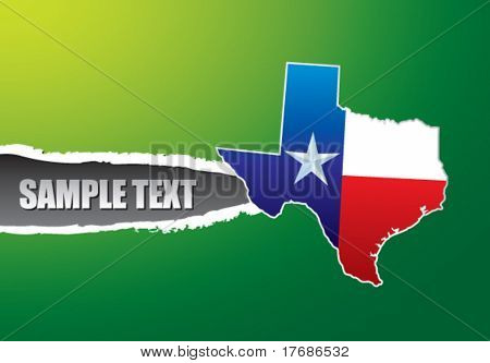 Estado de Lonestar en blanco rojo y azul en la bandera desgarrada