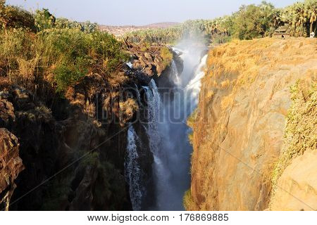 Epupa waterfall are created by the Kunene River on the border of Angola and Namibia.