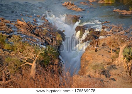 Epupa waterfall are created by the Kunene River on the border of Angola and Namibia.
