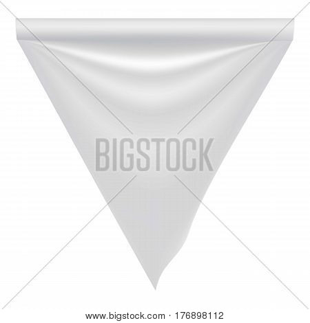 Fabric white blank flag mockup. Realistic illustration of fabric white blank flag vector mockup for web