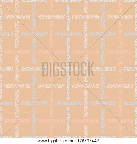 Seamless trellis, basketweave, patten. Abstract seamless pattern pastel crayons on beige. Coral blue and grey Paper Weave. Geometric Geo seamless background.