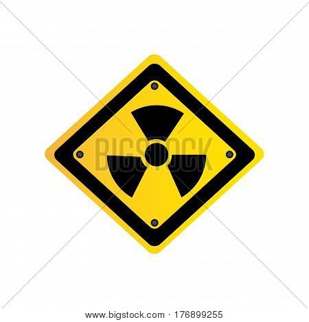 matal emblem warning radiation sign, vector illustration design