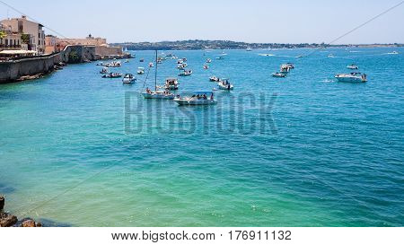 Boats In Sea Near Promenade Foro Italico