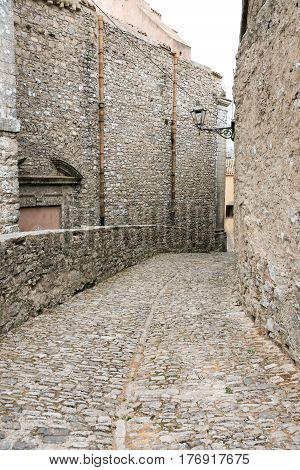 A small alleyway seen in Erice, Sicily
