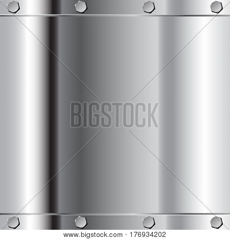 chromed plaque with bolts - vector illustration