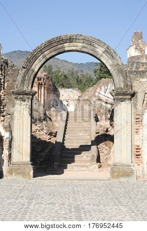 Ruins Of The Recoleccion Church At Antigua