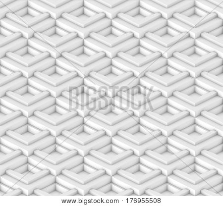 White abstract architecture seamless background. 3d rendering. 3d illustration