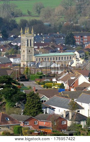 St Paul's Church in ancient market town Honiton Devon