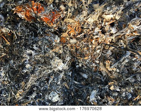 texture of ashes after burn fire already.