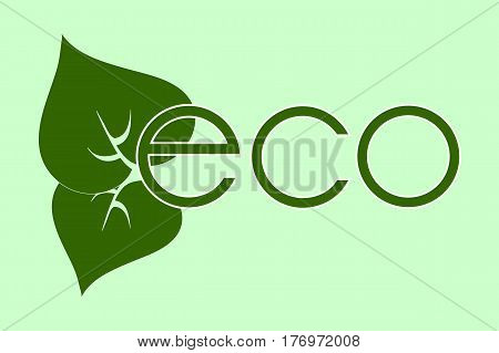 the green eco with simple green leaves logo