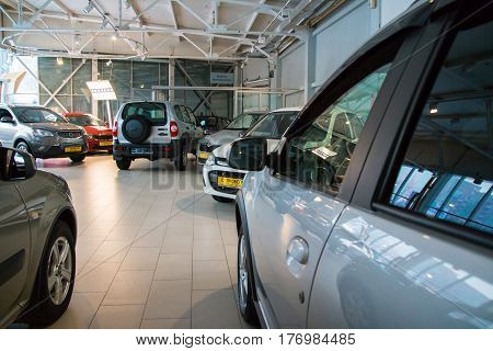 Showroom Of Dealership Chevrolet And Car In It In Kirov City In 2016