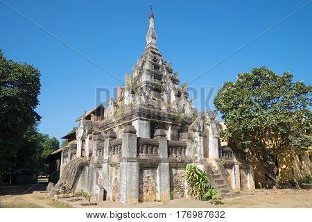 Buddhist pagoda of XI century Kyan Sit Thar Umin in the Nyaung-Oo village. Bagan, Myanmar