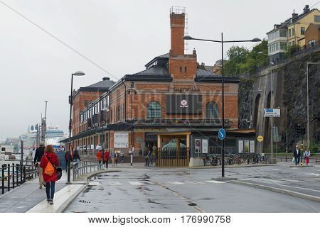 STOCKHOLM, SWEDEN - AUGUST 29, 2016: The Museum of Photography "Fotografiska" is a gloomy day