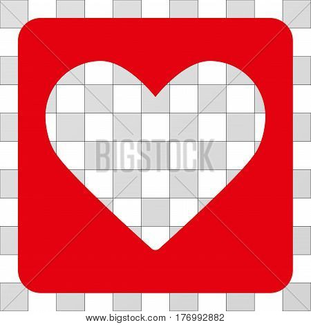 Love Heart square icon. Vector pictogram style is a flat symbol perforation centered in a rounded square shape, red color.