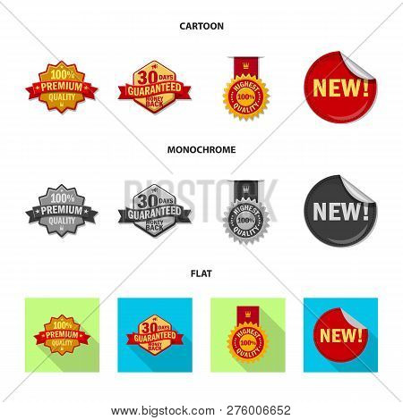 Vector Design Of Emblem And Badge Symbol. Set Of Emblem And Sticker Stock Vector Illustration.