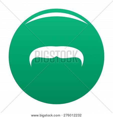 Villainous Mustache Icon. Simple Illustration Of Villainous Mustache Icon For Any Design Green