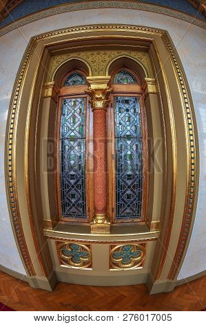 Budapest, Hungary - December 19, 2018: Interior Of The Parliament Of Budapest, The Seat Of The Hunga