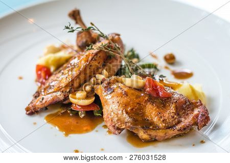 Grilled Poulet Creamy Mashed Purple Yam And Saut