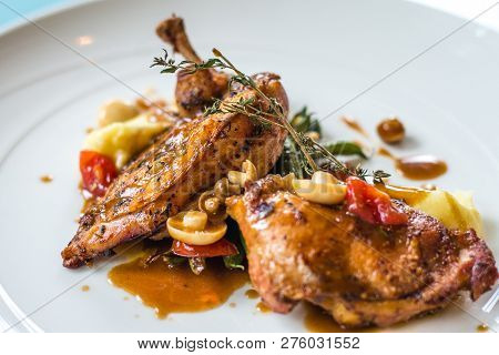 Grilled Poulet Creamy Mashed Purple Yam And Saut