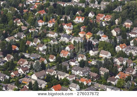 Aerial View Of Living Area In Schwalbach, Germany
