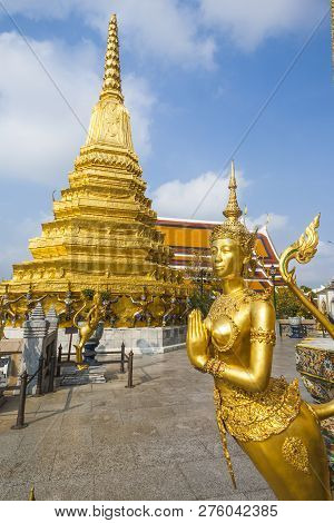 A Kinaree, A Mythology Figure, Is Watching The Temple In The Grand Palace