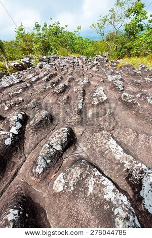 Lan Hin Teak, Large Stone Courtyard With Strange Stone Shapes Is A Famous Natural Tourist Attraction